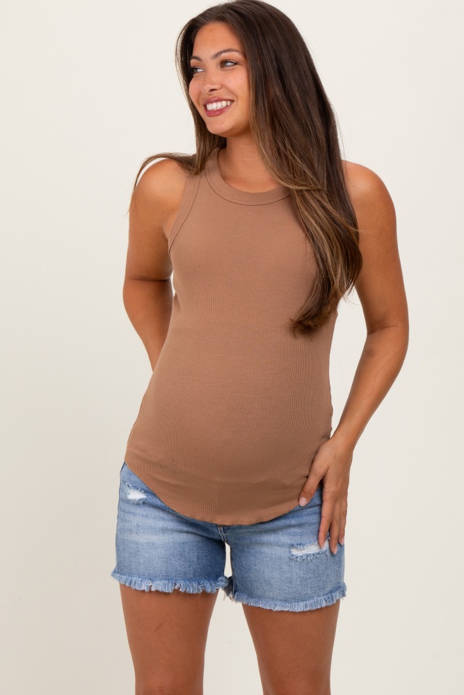 Mint Textured Square Neck Puff Sleeve Maternity Midi Dress