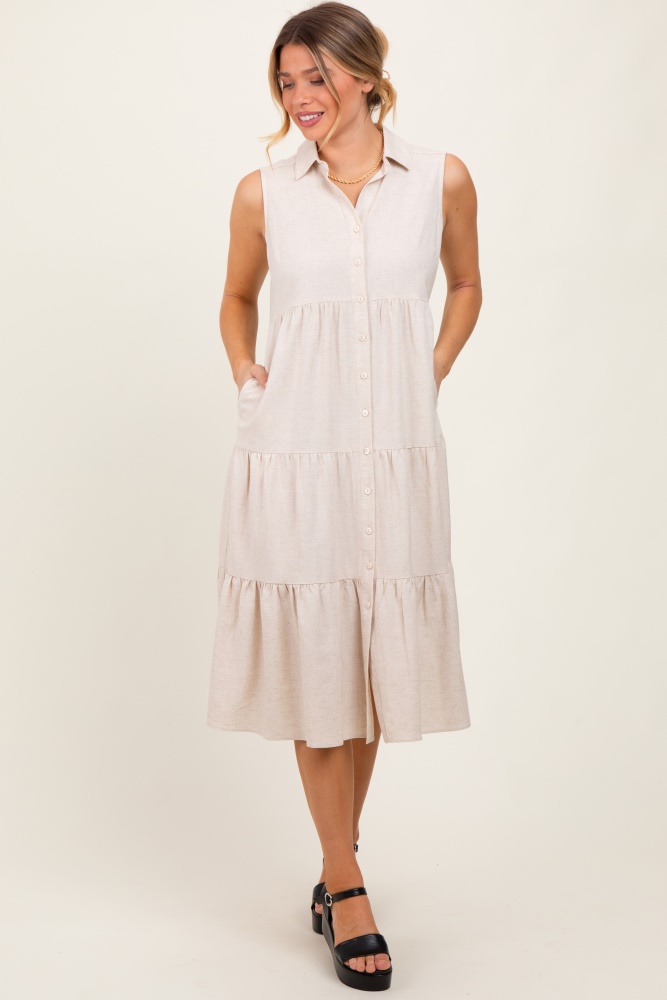 flower dresses midi Pink Print Midi Ivory Casual Dress with Shoulder Ties Ivory Blush Floral / XLarge