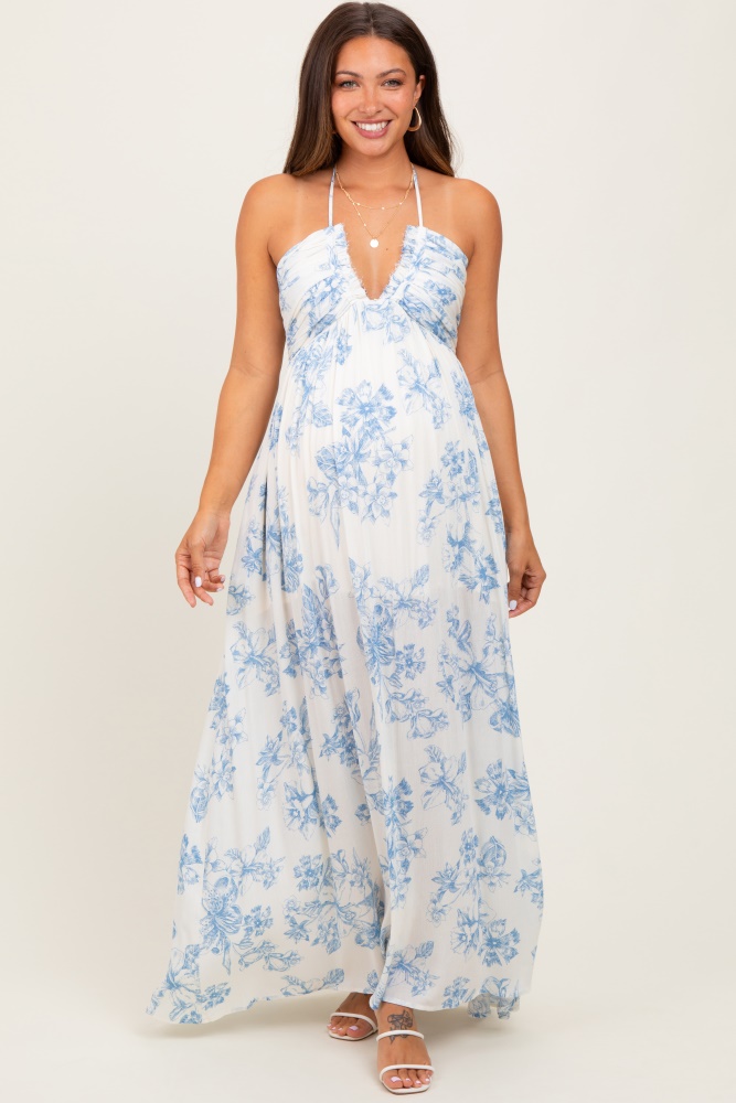 slim fit dress slacks Maternity Nova Chiffon Floral Print Dress