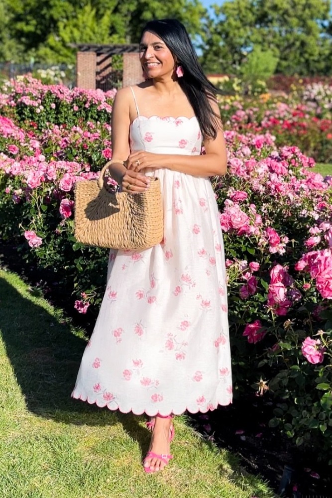 pink floral cut out maxi dress Cutout Frilly Maxi Dress