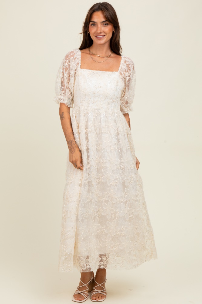 【MARITHE FRANCOIS GIRBAUD】W PUFF SLEEVE DRESS‐CREAM 25 SUMMER BLACK FRIDAY - MARITHE FRANCOIS GIRBAUD
