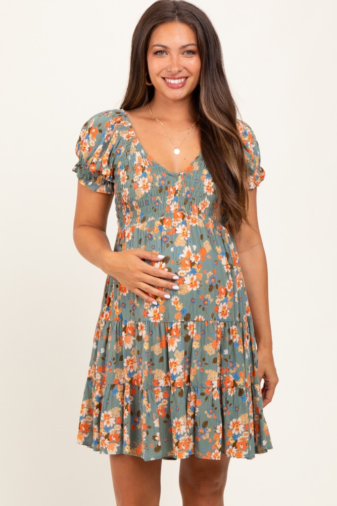 black fitted party dress Kali Blue Floral Dress - DM Exclusive main image 1