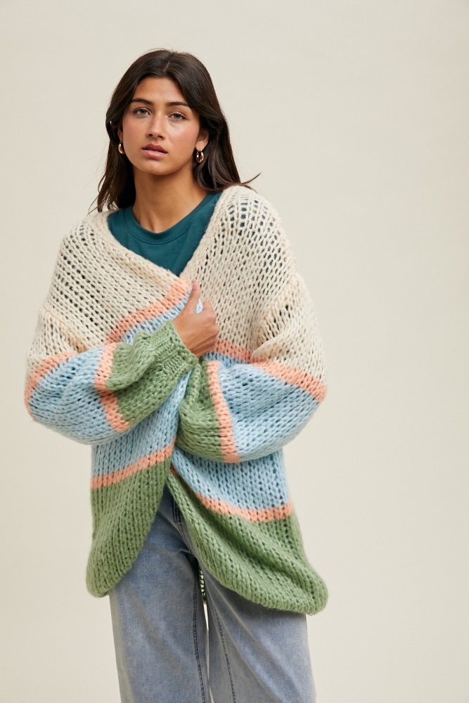 Navy Open Crochet Knit Wide Neck Sweater – PinkBlush