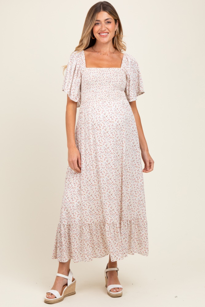 strapless open back dress Annet Linen Blend Midi Dress-Cherry Blush