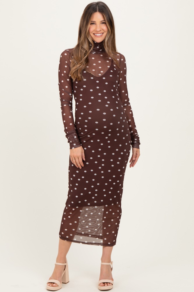 brown dress urban outfitters Turtleneck Sweater Dress main image 1