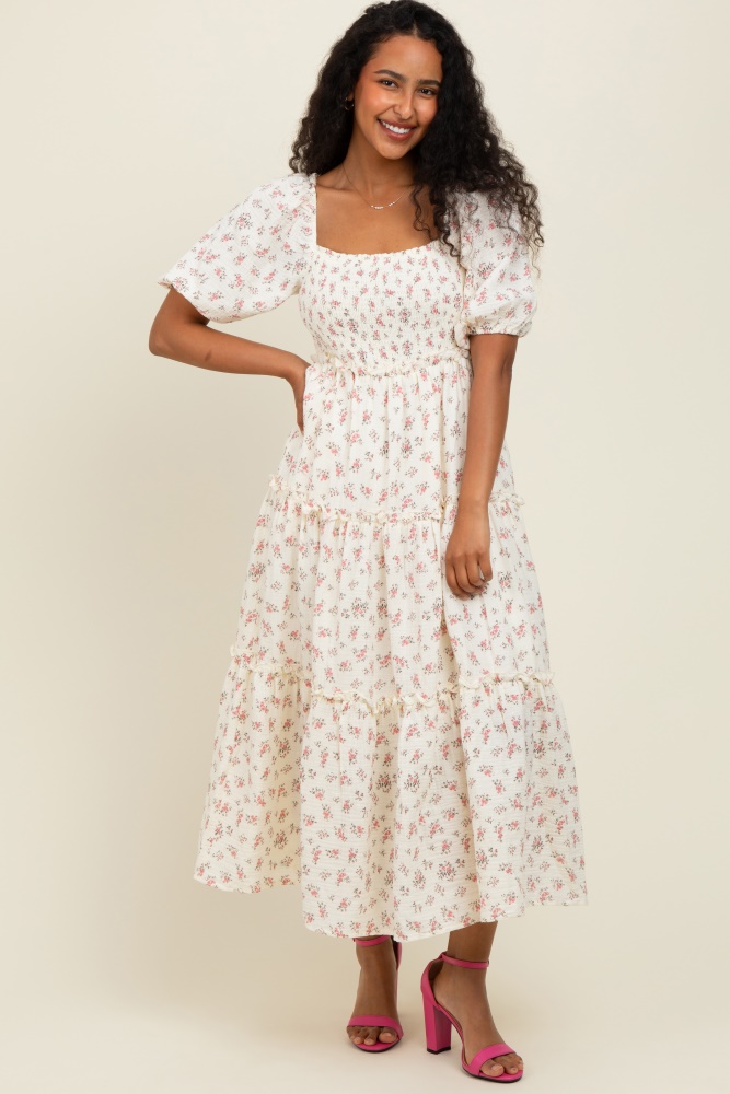 slim fit dress slacks Elias Smocked Maxi Dress main image 0