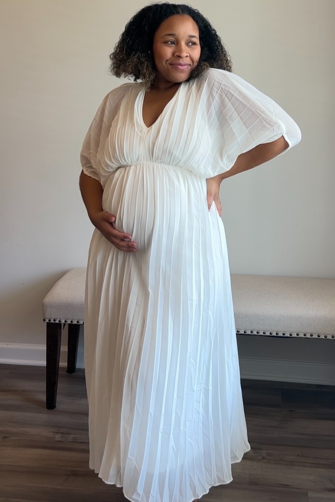 chinese dress ladies Ivory Pleated Maxi Dress main image 0