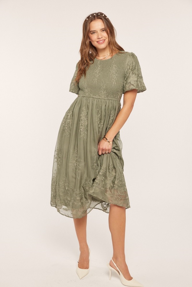 sage ruched midi dress boohoo Women's Crepe Asym Neck Drape Midi Dress in Sage
