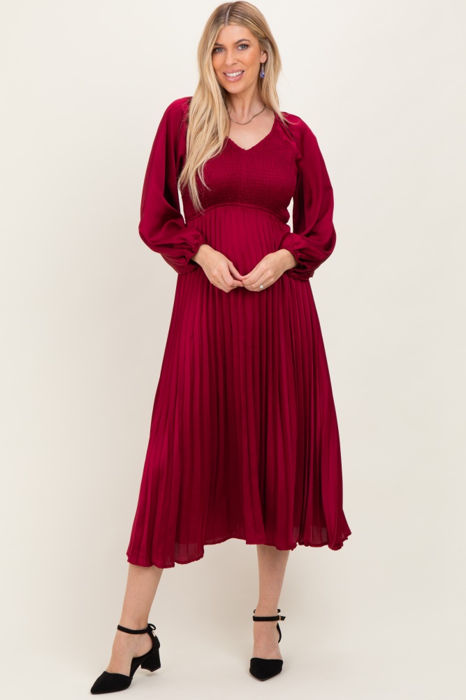 Burgundy Glitter Flutter Sleeve Tiered Dress  PinkBlush