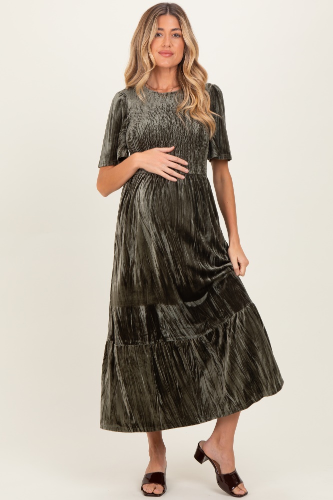 PinkBlush Mint Off Shoulder Maternity Maxi Dress