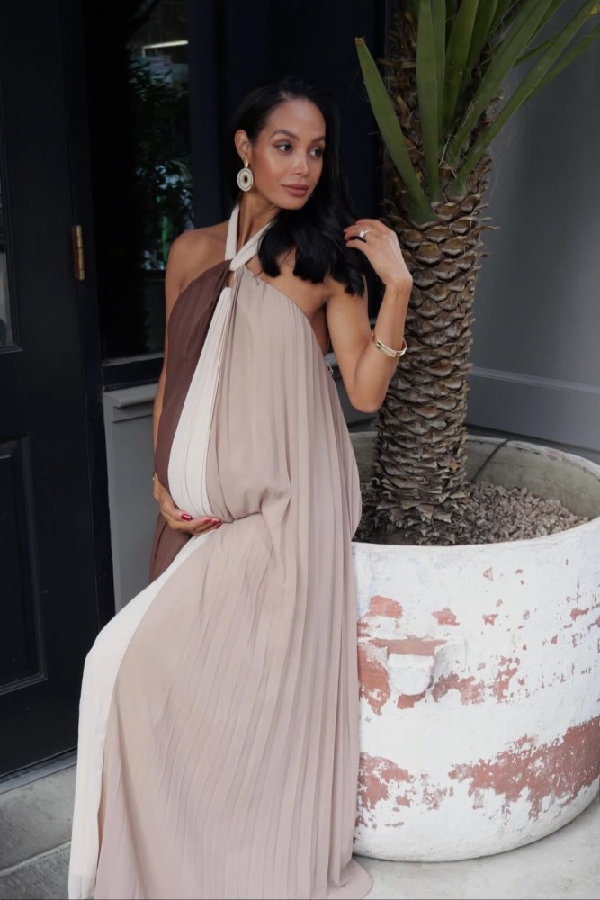 pink and brown maxi dress Zandie Maxi Dress