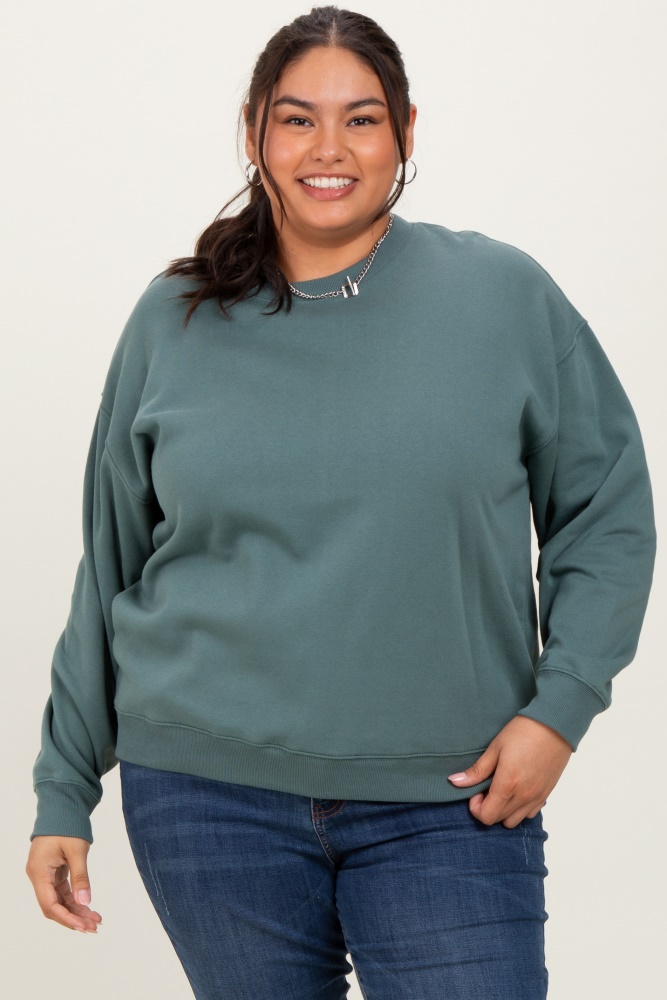 Jade Basic Fleece Crewneck Sweatshirt