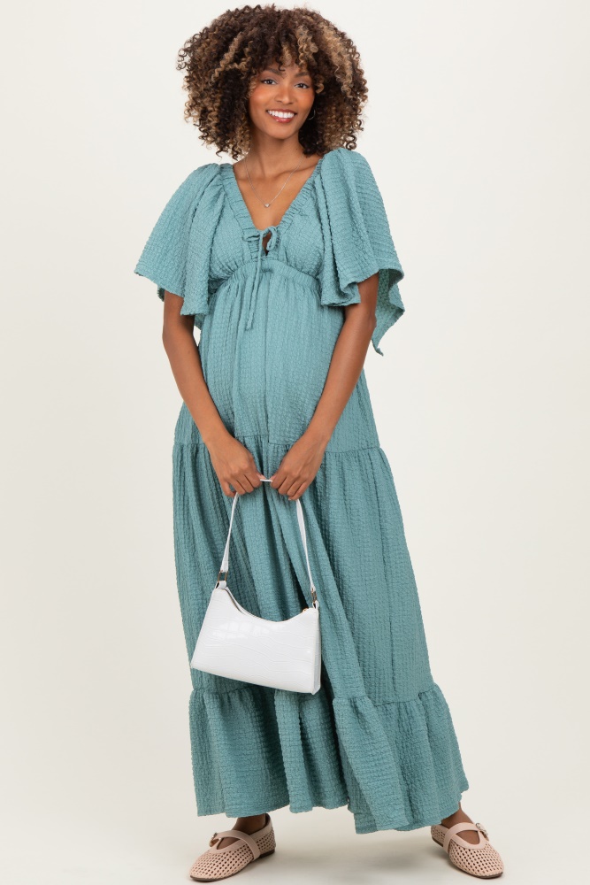 green emerald velvet dress Black Beaded Plus Size Maternity Dress – DEMILAMARIE main image 1