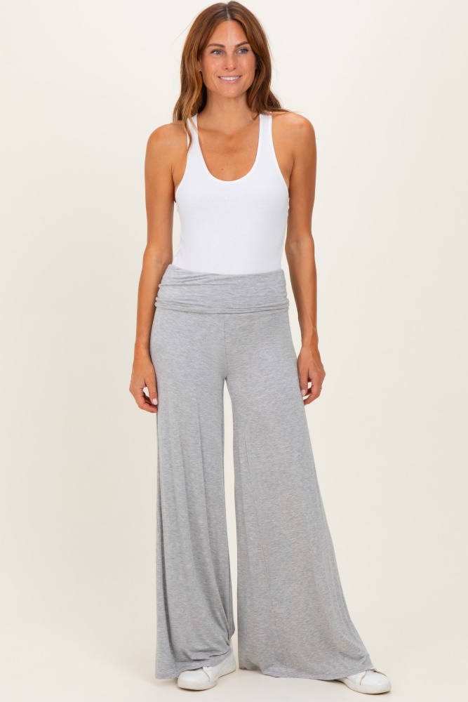 Heather Grey Soft Fleece Wide Leg Lounge Pants – PinkBlush