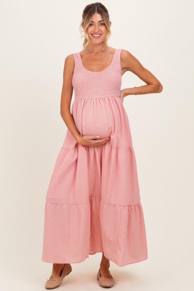 pink dresses for pregnant women Light Pleated V Neck Maternity Maxi Dress PinkBlush Designed exclusively by Club L London Angel Maternity Aubrey Maternity Tiered