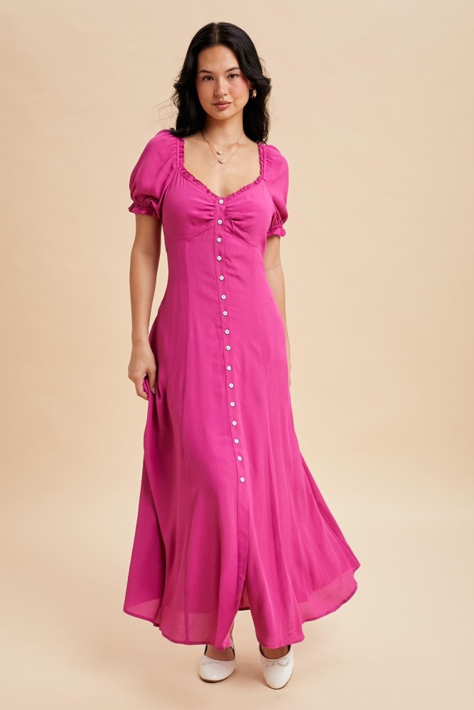 Pink Striped Button Down Maxi Dress  PinkBlush