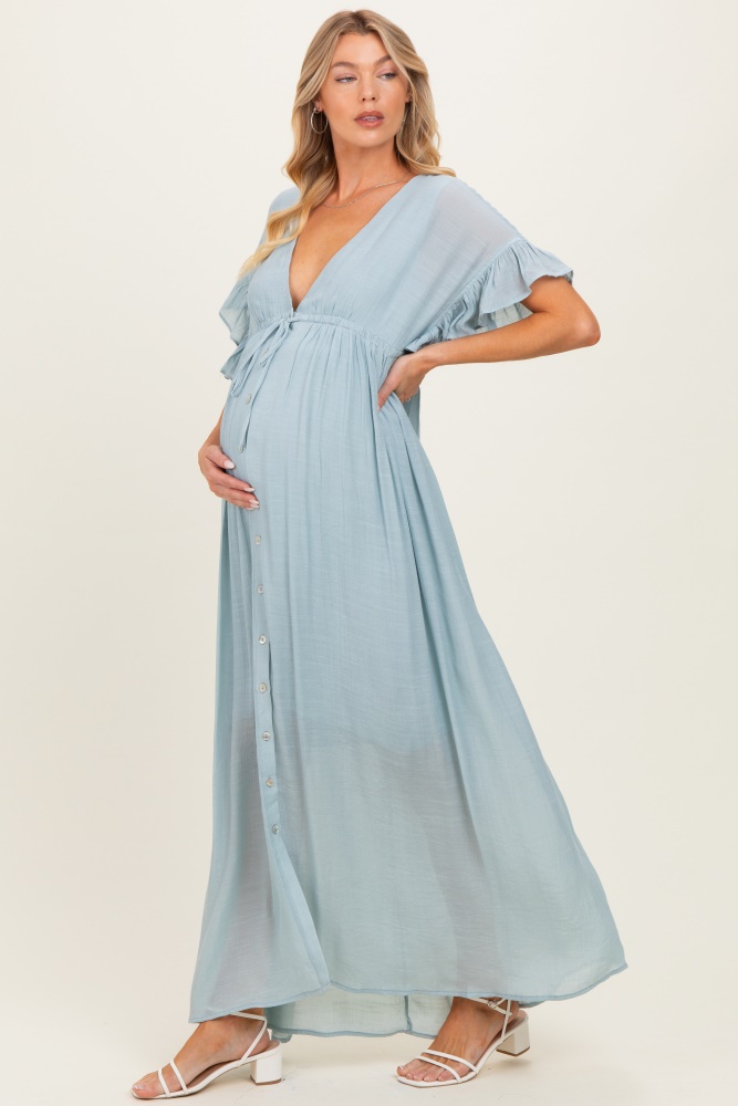 pastel maternity maxi dress Francesca Maternity Maxi Dress Blush