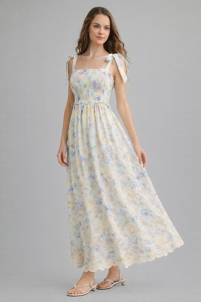 blue floral off the shoulder maxi dress Veda Off-Shoulder Maxi Dress Floral Blue