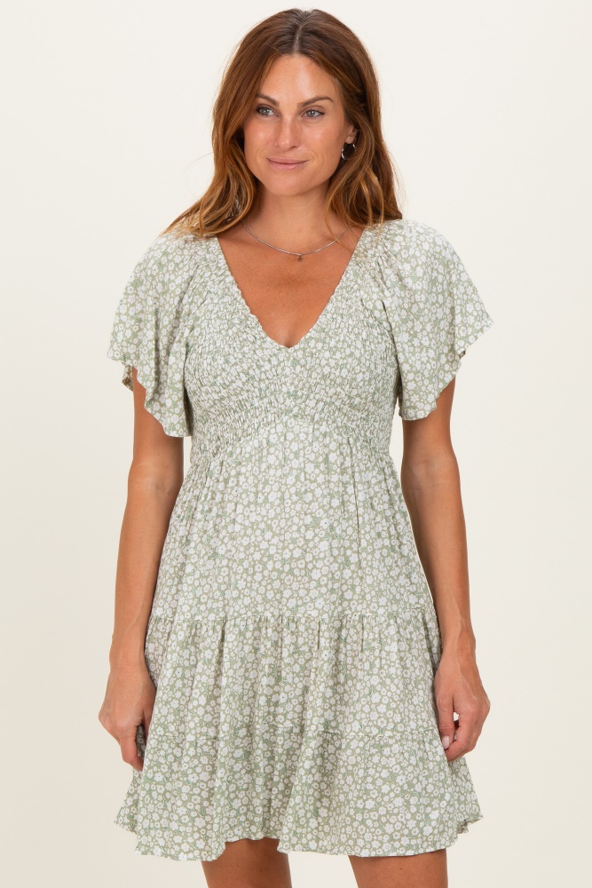 slim fit dress slacks Smocked Flare Dress in Black main image 1