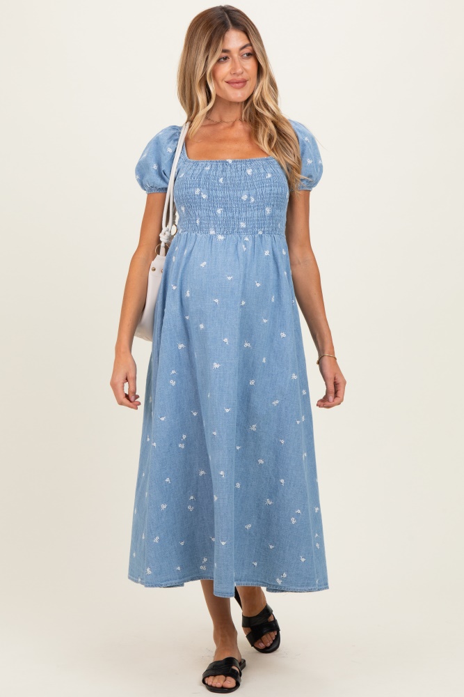 slim fit dress slacks Maternity Skye Satin Floral Print Dress
