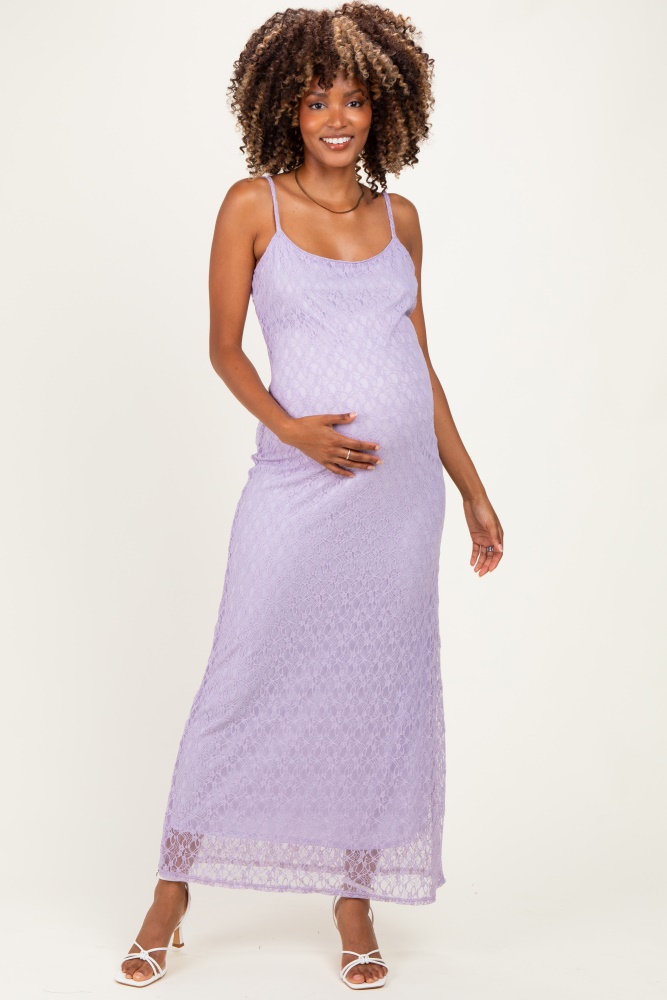 lavender lace maternity dress Lavender Floral Mesh Lace Puff Sleeve Maternity Dress PinkBlush