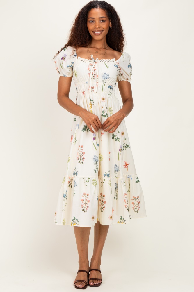 lace floral eyelet midi dress Ivory Floral Eyelet Lace Midi Dress – PinkBlush