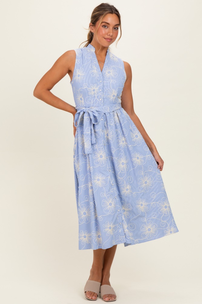 slim fit dress slacks Into The Blue Maternity & Nursing Dress