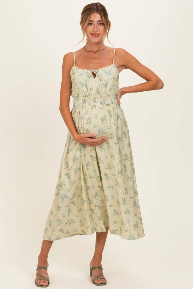 white christmas dresses Mauve Pure Cotton Tie-dye A-line Maternity Dress main image 1