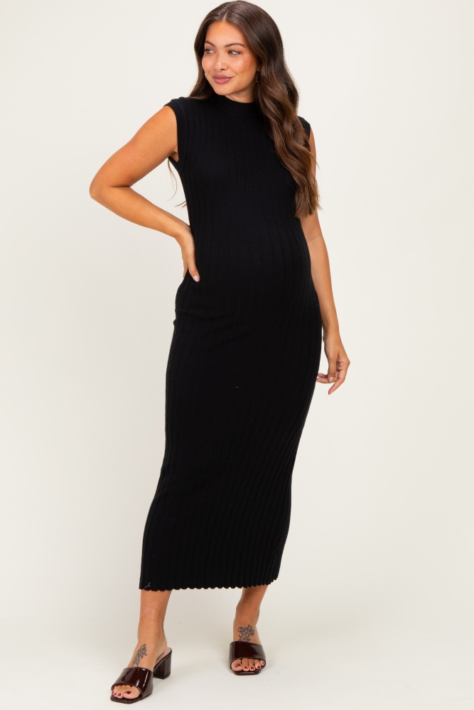 black ribbed midi bodycon dress Black Ribbed Bodycon Dress - All Dresses