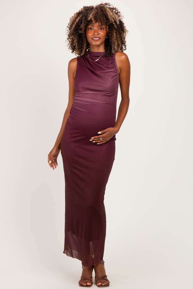 long burgundy maternity dress PinkBlush Lace Off Shoulder Sleeve Maxi Cute Black Shoes with Size:5-6 SCH007558_B_L Evening gown and a flowing pleated