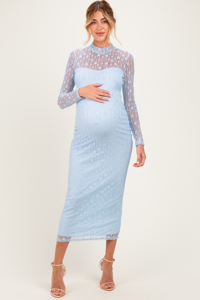 Blue Tie Dye Off Shoulder Maternity Maxi Dress – PinkBlush