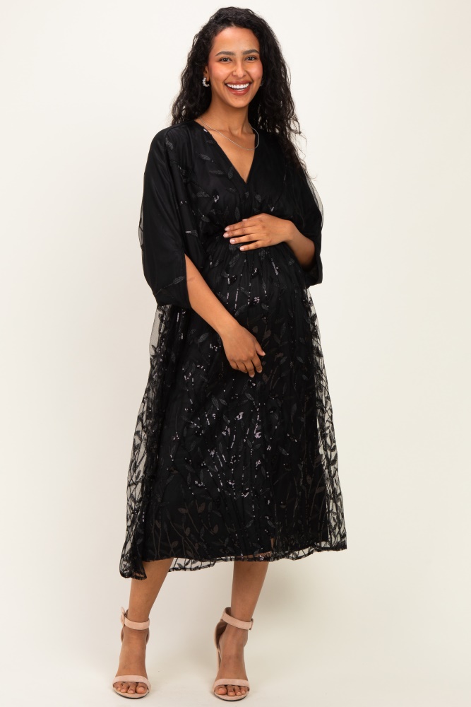 black maternity dress nearby Chiffon Short Sleeve Maxi – PinkBlush Prize Figure 06/2026