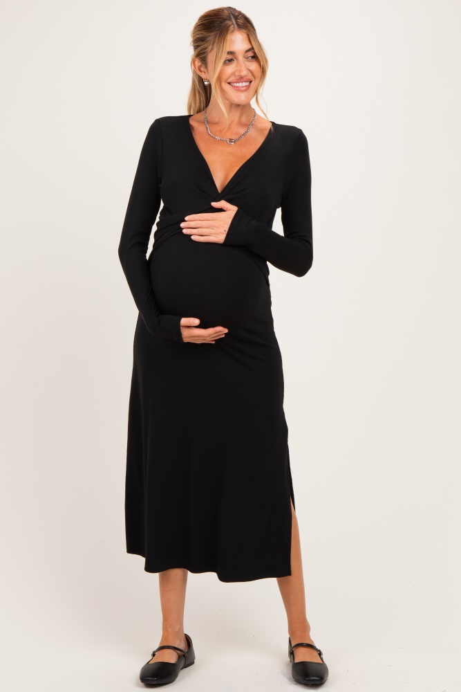 cute maternity dress for baby shower Outfit Para Embarazadas Maternity Clothes Cute, Stylish Affordable PinkBlush Maternity Color:3-black Yacht club outfit | turtle neck Pink dress scallop lace bottoms.
