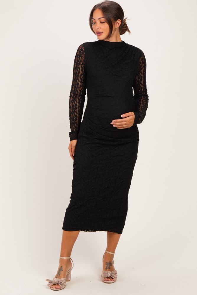 Navy Cable Knit Maternity Polo Sweater Dress – PinkBlush