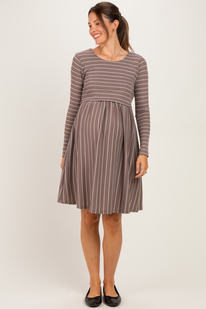 french grey murphy brushed knit dress Ribbed Half-Zip Maternity Midi Sweater – PinkBlush Revera tech