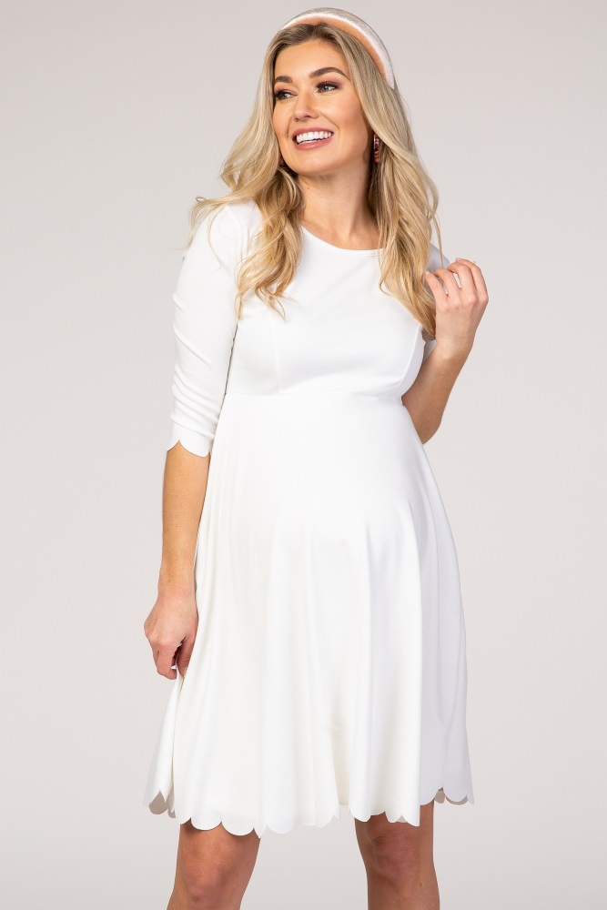 white scalloped dress