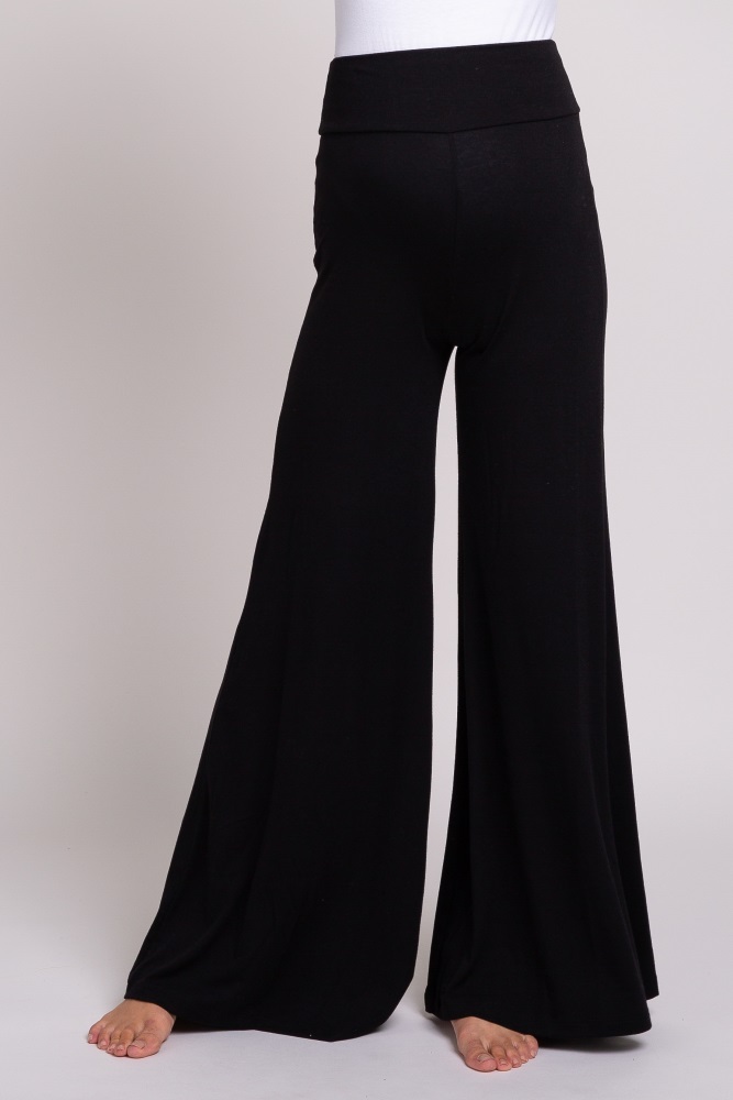 Black Wide Leg Maternity Lounge Pants