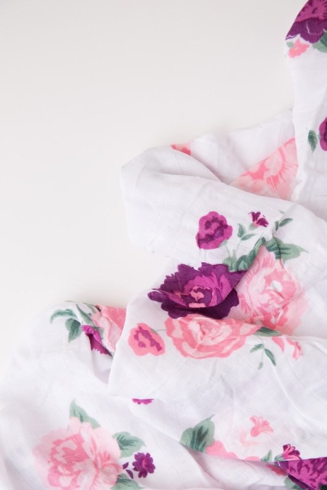 floral muslin swaddle blanket