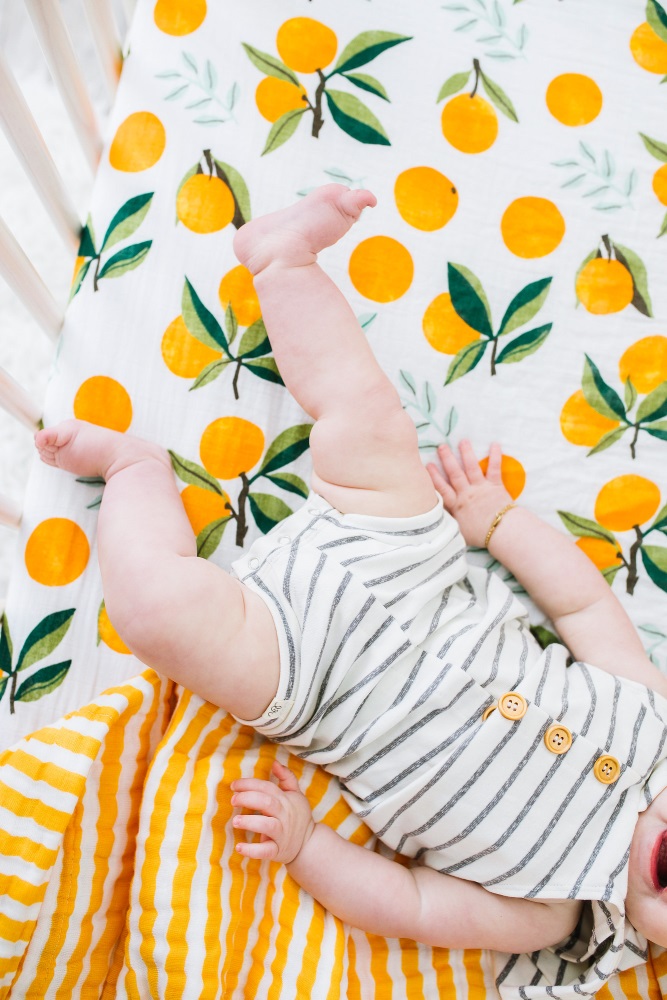 Orange Clementine Fitted Crib Sheet