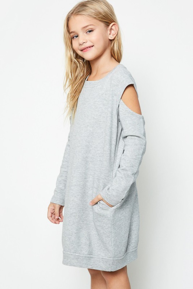 girls grey sweater dress