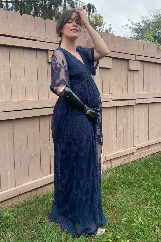PinkBlush Navy Lace Overlay Maternity Maxi Dress PinkBlush Navy Lace Overlay Maternity Maxi Dress