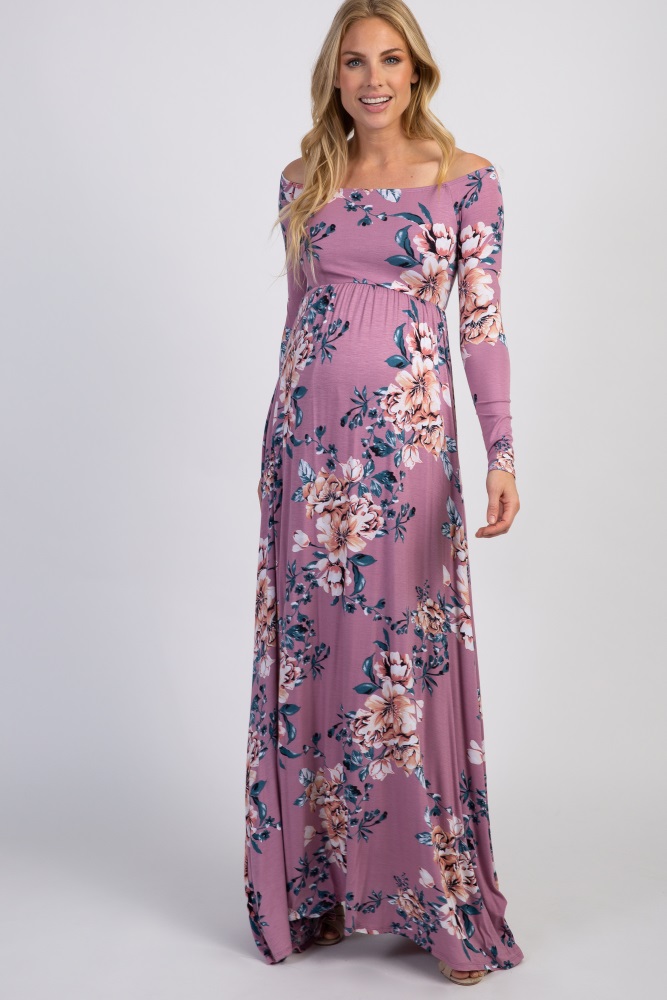 mauve floral dress