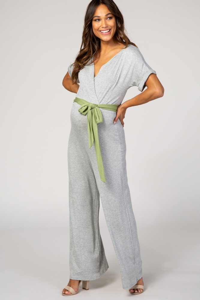 grey maternity jumpsuit