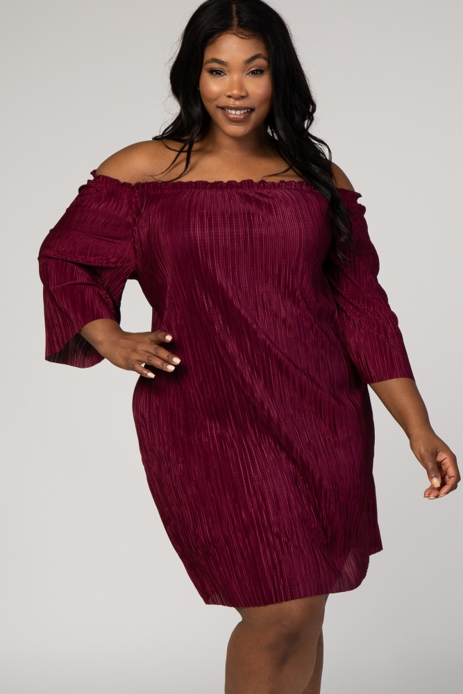 burgundy shift dress
