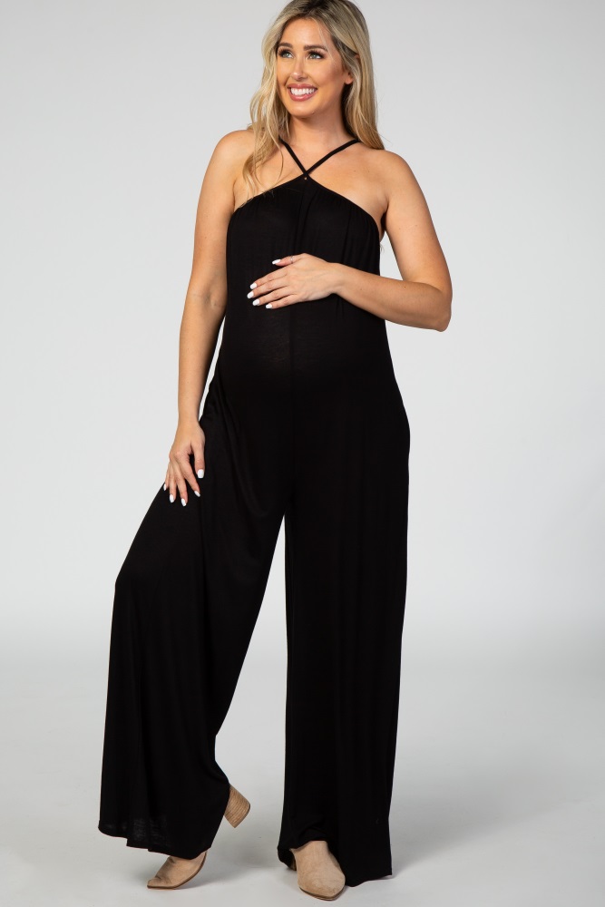wide leg maternity jumpsuit