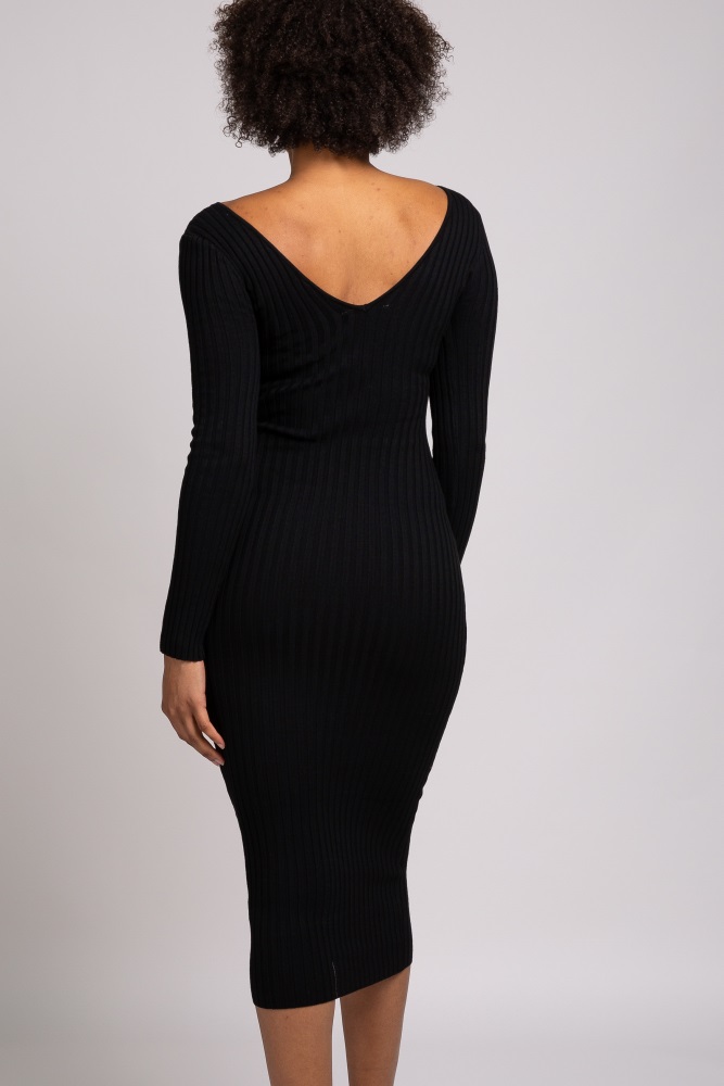 long sleeve fitted midi dress