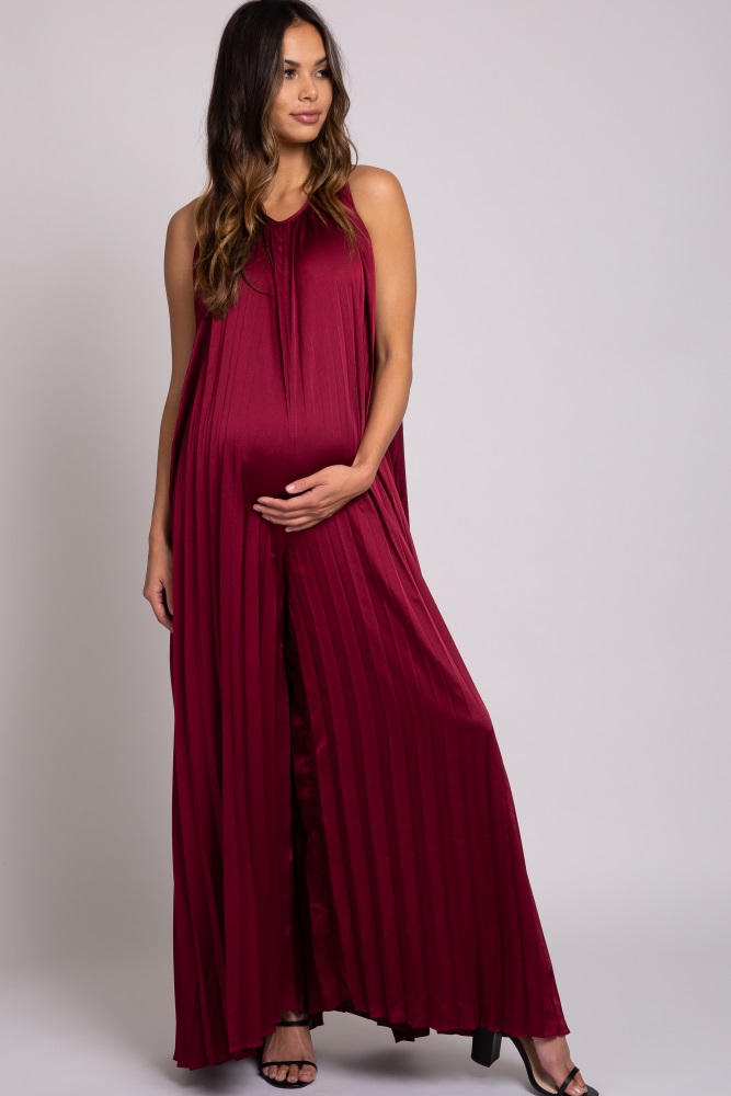 pink blush maternity jumpsuit