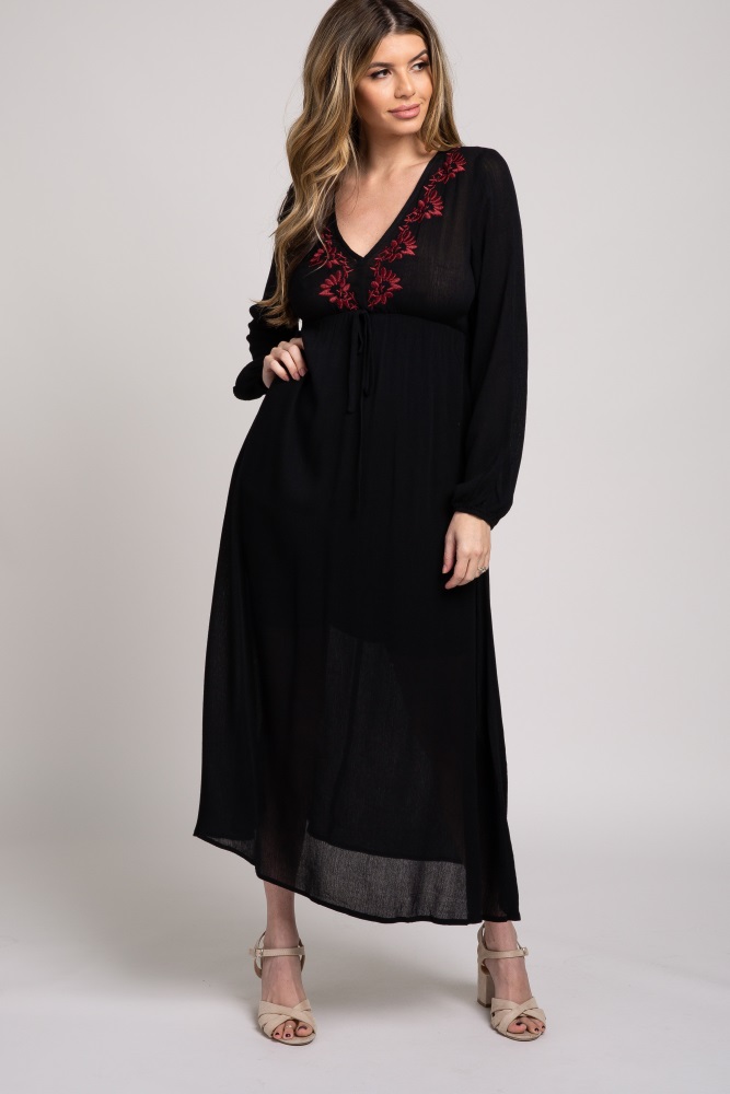 empire waist midi dress with sleeves