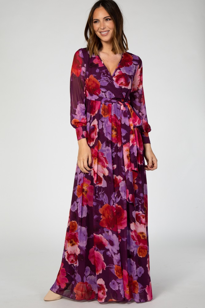 purple floral maxi dress
