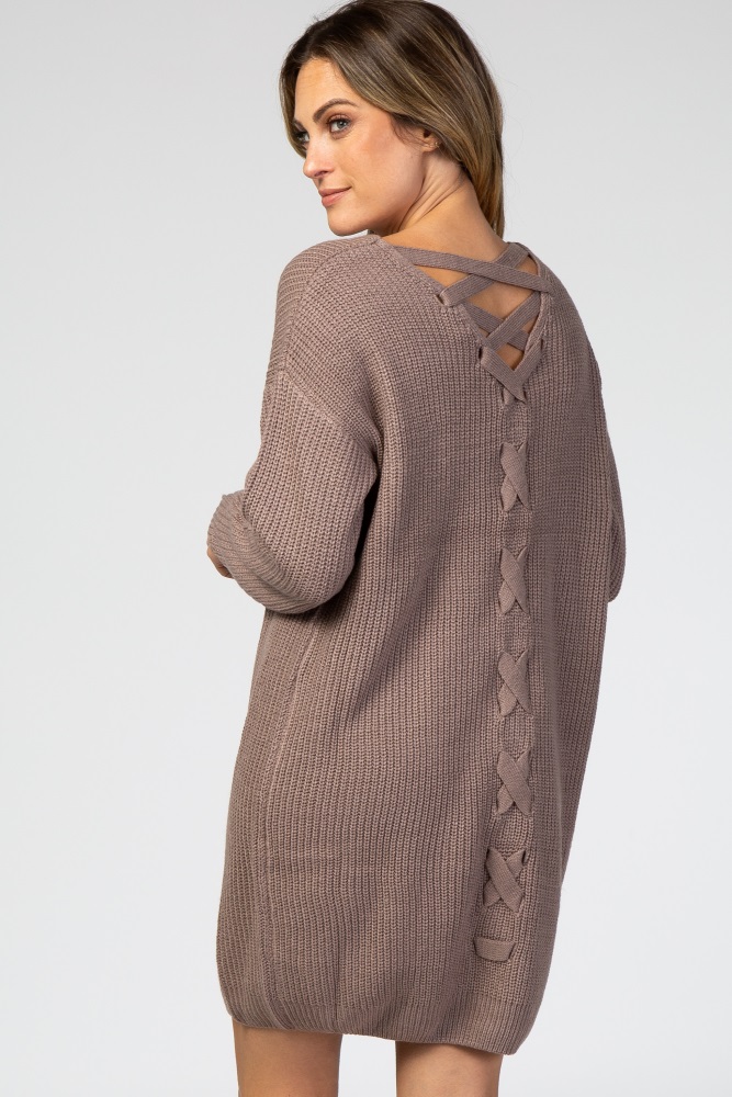 lace up back sweater